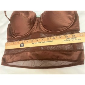 J. Lo Large Bustier, Corset, Brown, Padded, Underwire, Hook Eye, Adjustable