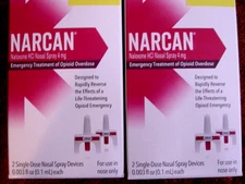 Lot (2) Nasal Spray 4 mg, Overdose Emergency Treatment -2 Dose Pack Exp Apr 2028