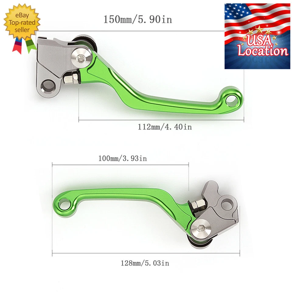 Para Kawasaki KX65 2000-2023 KX85 2001-2022 2023 Palancas de embrague de freno Empuñaduras Manija Foto 3 de 4