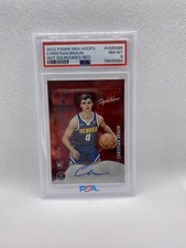 2022 Panini NBA Hoops Hot Signatures Rookie Red RC /25 CHRISTIAN BRAUN PSA 8