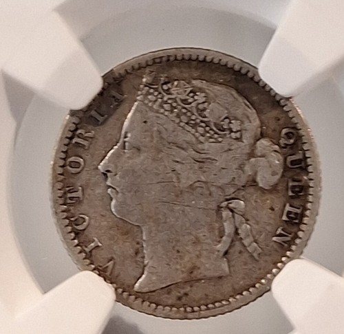 Straits Settlements 1888 Ten Cent Silver Coin NGC Details Scratches - Picture 3 of 15