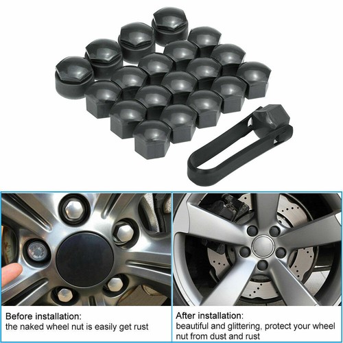 Wheel Lug Nut Bolt Center Cover Black Caps & Tool for VW Audi Skoda 20pcs 17mm eBay