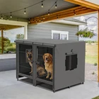 Heavy Duty Dog Cage Strong Metal Crate Pet Playpen Kennel Partition for 2 Dogs