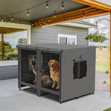 Heavy Duty Dog Cage Strong Metal Crate Pet Playpen Kennel Partition for 2 Dogs