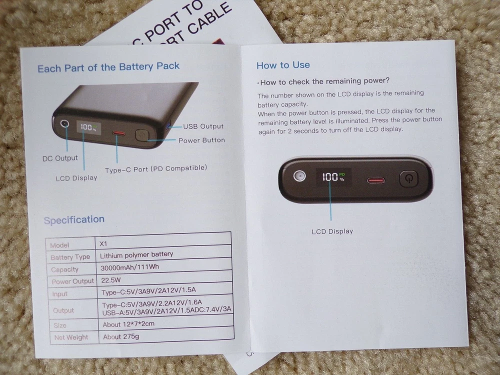 3000 mAh Power Bank - Compact Portable Charger with Backup Battery b2