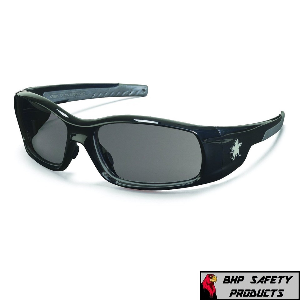 Lunettes De Sécurité MCR Crews Swagger – Verre Bleu Miroir, Monture Noire Z87+ (2 Paires)