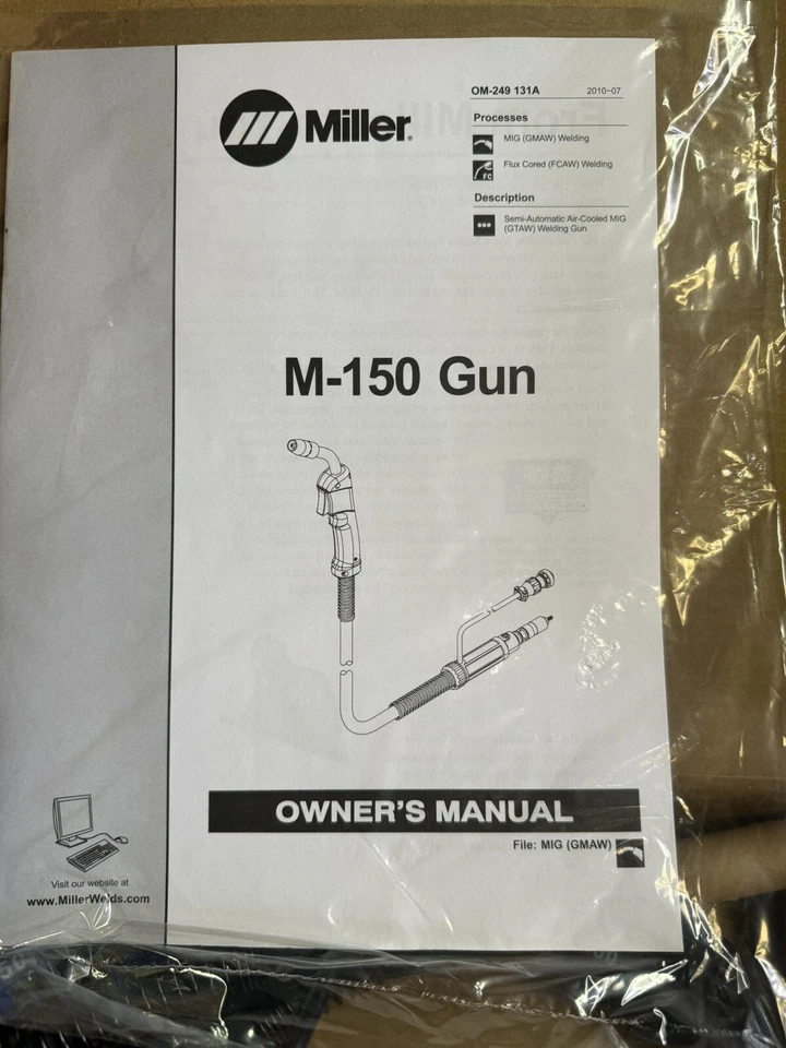  249039  MILLERMATIC Welding GunM15  150A 10 Ft Miller Gun For MM140 MM141 MM211 - Image 2 of 4