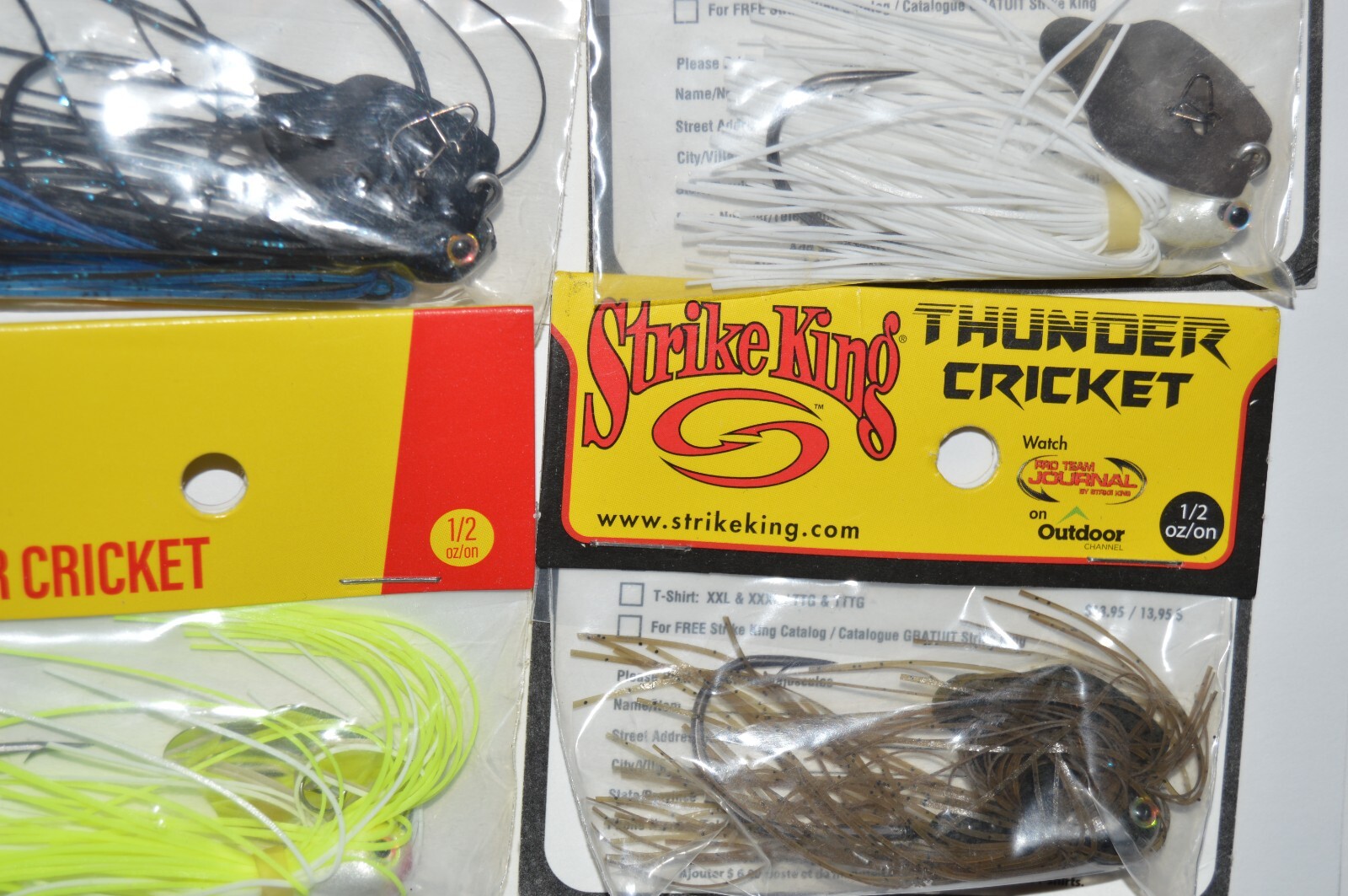 6 lures strike king thunder cricket bladed vibrating swim jig 1/2oz assortment - Image 4