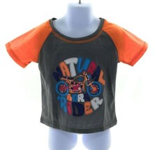 Championship Gold Toddler Boys Gray and Orange Motorbike Pajama Shirt 2T Lounge