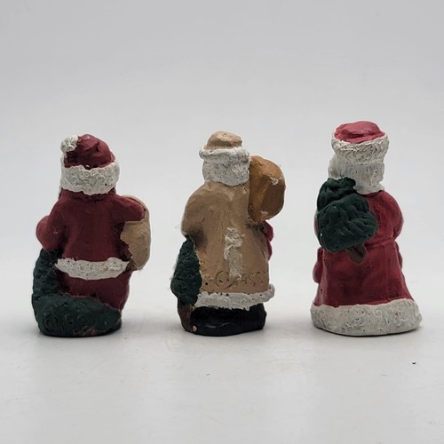 Vintage Miniature Christmas Santa Ceramic 2"H Set of 3 Minor Wear - Picture 2 of 7