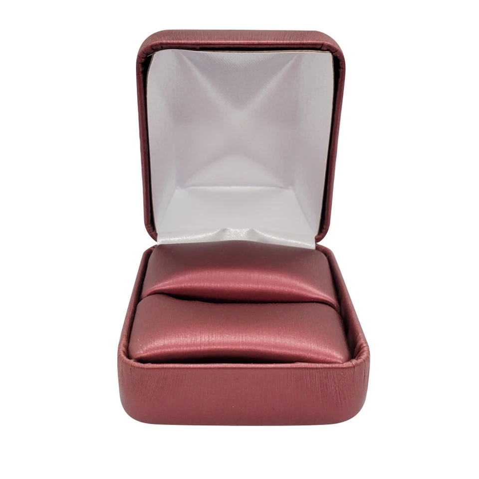 Burgundy Leatherette Jewelry Ring Gift Packaging Ring Boxes ~ Pack of 12 - Image 2 of 4