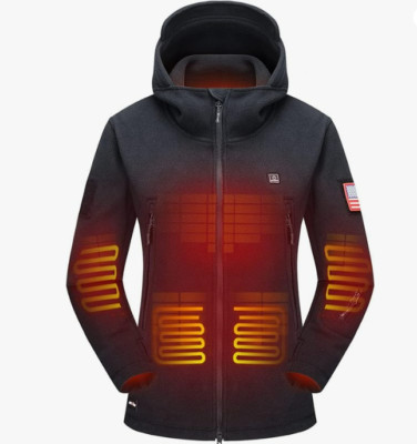 DEWBU Women's Polar Fleece Heated Jacket With 12V Battery Pack Comfort