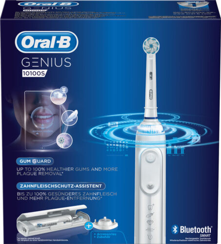 Brosse à dents électrique rechargeable Oral-B Genius 10100S blanche - Zdjęcie 1 z 4