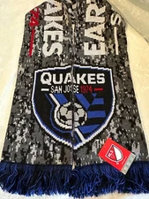 NWT SAN JOSE EARTHQUAKES NECK SCARF GRAY BLACK WHITE CAMOUFLAGE RETAILED $30.00