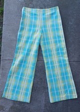Vintage 60s 70's Women s Pull-On Flare Polyester Pants Wide Leg