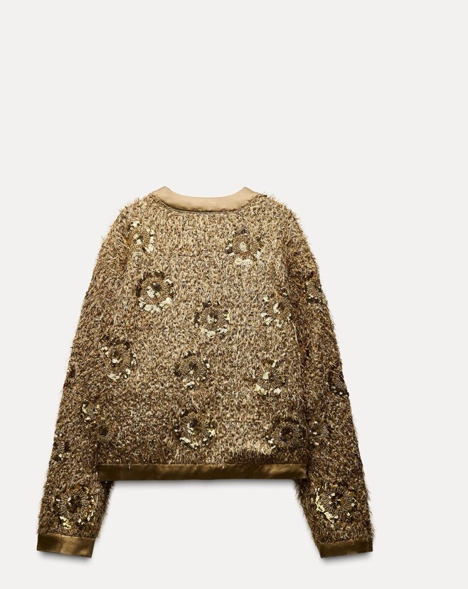 Glitter Zara Crop Sweatshirt Zara Tops New Zara Gray Knit Hoodie