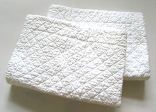MATOUK Gemma White Egyptian Diamond Quilted California King Shams
