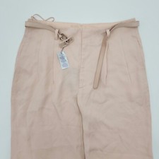  1495 Ralph Lauren Purple Label Blush Pink Wide Leg Pants Made in Italy Size 8