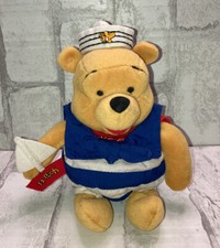 Disney Store Nautical Sailor Winnie The Pooh Bear Bean Bag 8" Toy Plush