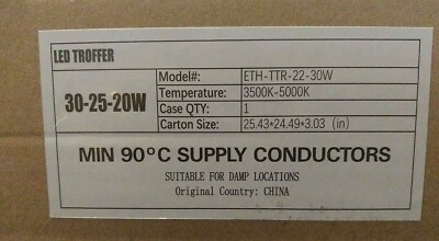 (2)LED TROFFER 2 X 2 FOOT CONCORD LED CENTER BASKET, 30W, 120-277V, 3500K-5000K
