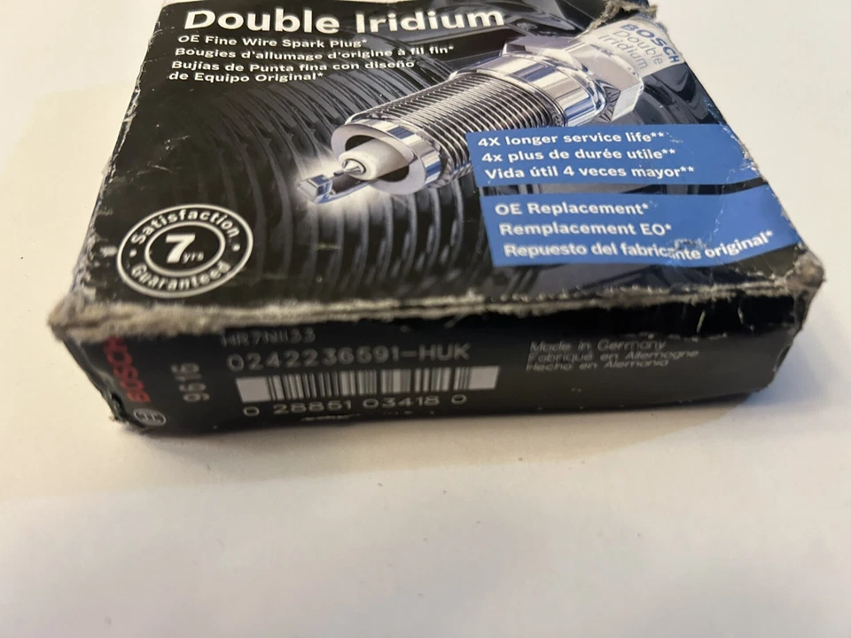 4 bujías Bosch doble iridio para GMC ACADIA V6-3,6 L 2007-2008 Foto 3 de 3