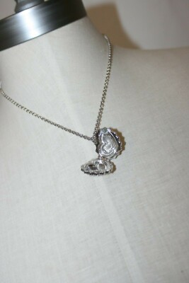Swarovski Crystal Heart Locket Necklace Pink Clear Pavé Poetry Collection Boxed Swarovski Engaged Pink Heart Reversible Set main image 4