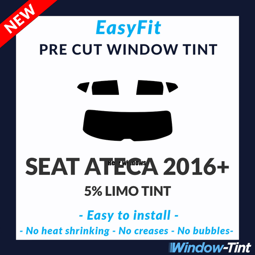 EasyFit Static Pre Cut Window Tint For SEAT Ateca 2016 5% Limo Rear - Picture 1 of 3