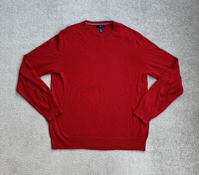 GAP Herren Retro Strick Pullover Gr. M 90er Strickpullover 24211 Rot