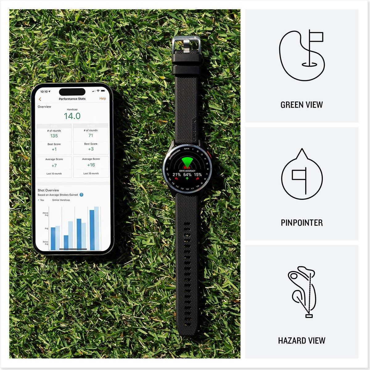 Garmin Approach S44 GPS Golf Smartwatch AMOLED Touchscreen