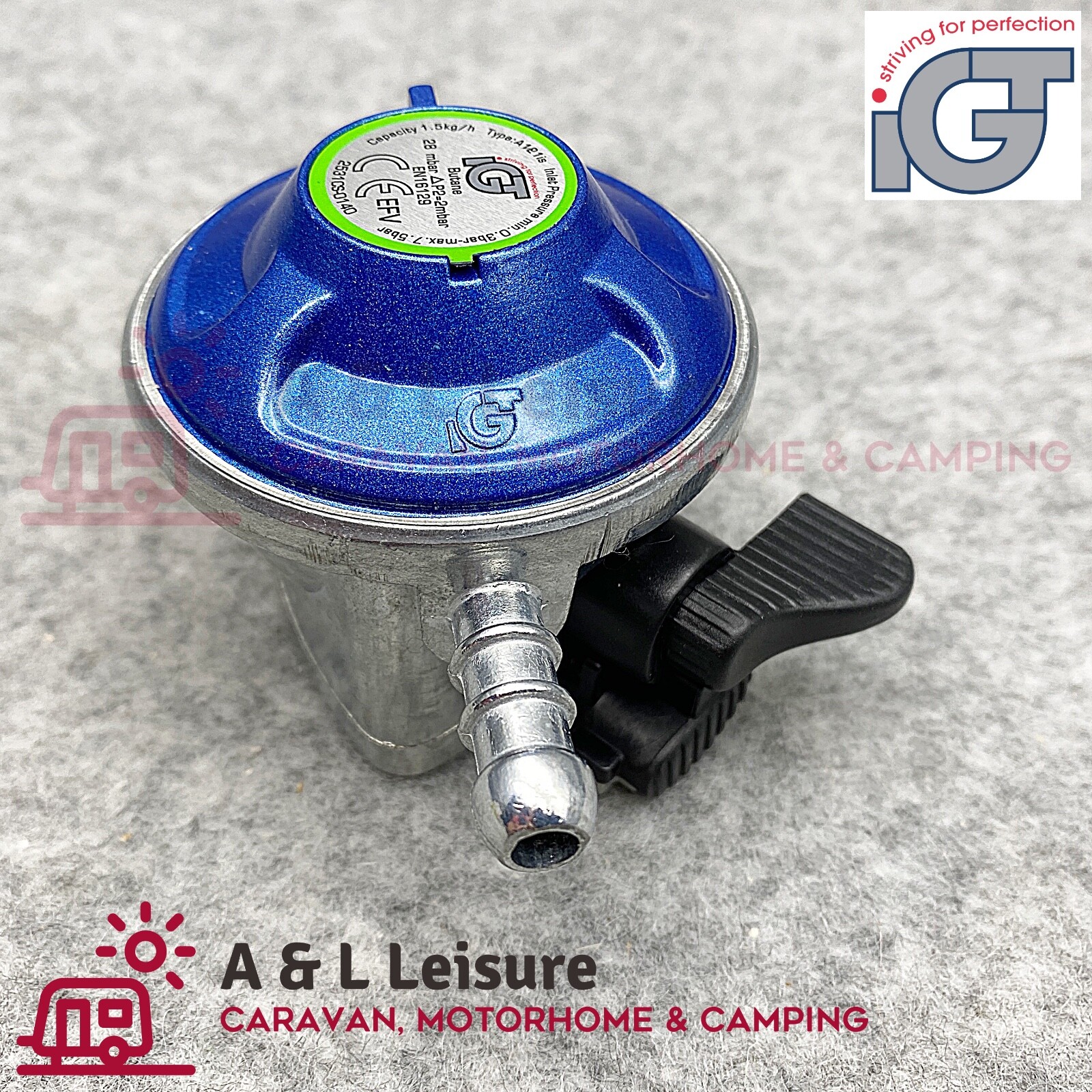iGT Clip On Compact 21mm Low Pressure Butane Gas Regulator 28mb 1.5kgh A121i-104