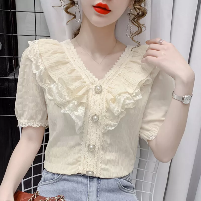 Frill lace sales blouse