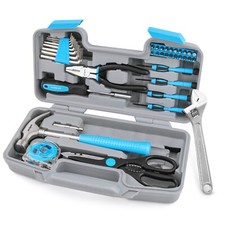 Tool Kit Repair & Maintenance Set for Home Household with Toolbox Blue 40pc