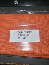 Zweigart 18 Ct Orange Aida Cross Stitch Fabric 18" x 24"