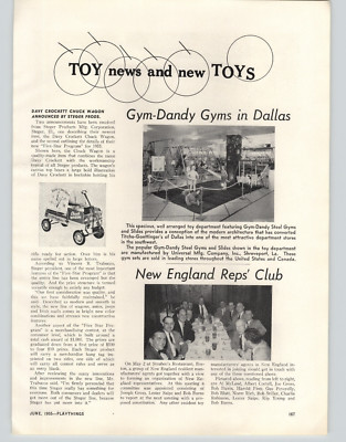 1955 PAPER AD Article Steger Davy Crockett Chuck Coaster Wagon