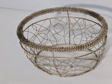Vintage Mini Decorative Mid Century Wire Fruit Basket Bowl Shelf Decor Display