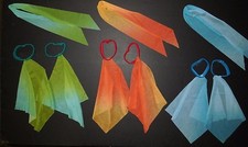 New in Pkg Ombre' Mesh Wrist Scarves Fabric for Hair 3 Tie Dye Color Choices