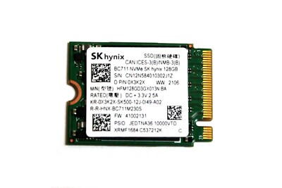 X3K2X Dell Genuine 128GB NVMe 2230 Solid State Drive SSD