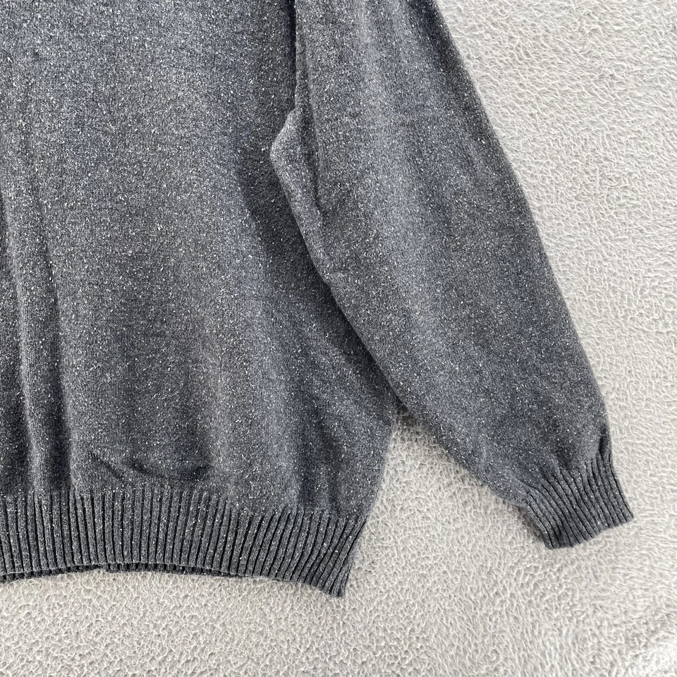 Dockers Shawl Sweater Men Extra Large Grey Elbow Patch Wool Casual Grandpa - Image 4 of 4