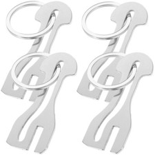 4Pcs Cart Token Key Ring Zinc Alloy Shopping Trolly Trolley Keyring Keychain