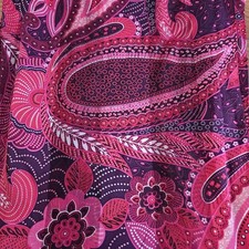 Jones New York Red  Pink Multicolor Paisley Silk Long Scarf 58 X 10, silky