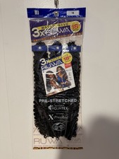 SENSATIONNEL RUWA 3X Water Wave 18" Synthetic Pre-Stretched Hair Extensions 1B