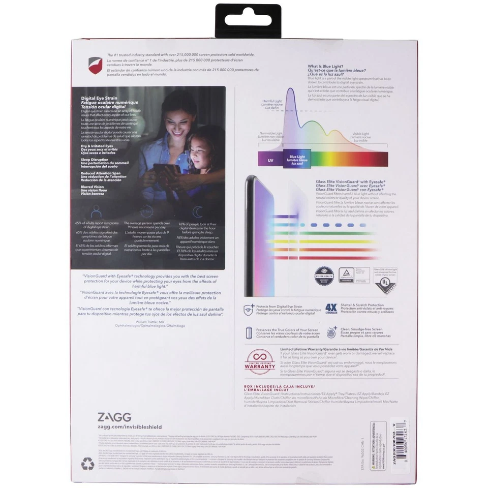 ZAGG (Glass Elite VisionGuard+) for Samsung Galaxy Tab S7 5G Tablet - Clear - Image 2 of 4