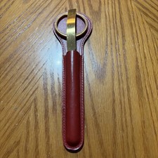 Vintage Desk Set Scissors Letter Opener Gold Tone In Leather Sheath Case