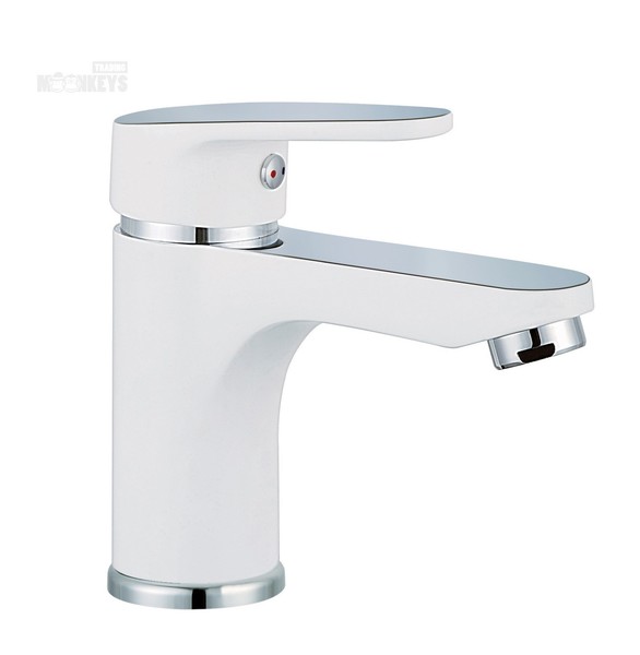 Waschtischarmatur Einhandmischer Waschbecken Armatur Wasserhahn Weiß Badarmatur-image