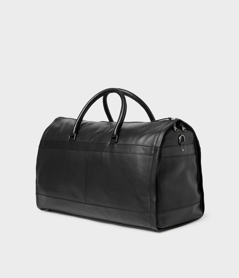 Bolso de fin de semana y bolso de ropa Saddler Orlando - cuero negro de alta calidad. Foto 2 de 4