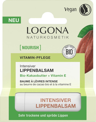 LOGONA Naturkosmetik NOURISH Intensiver Lippenbalsam Bio-Kakaobutter - 4,6 G - M