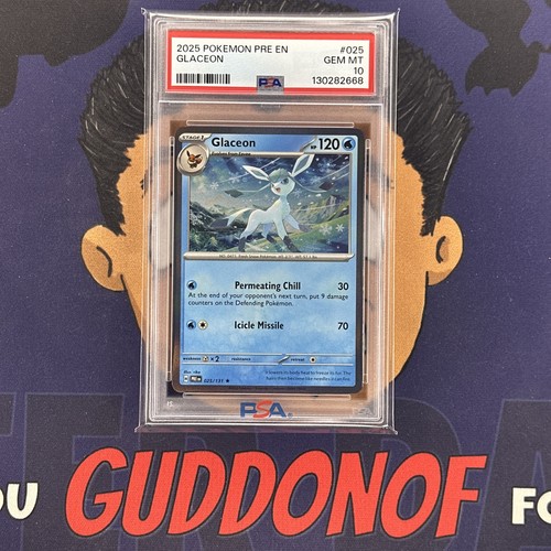 💎PSA 10 GEM MINT 2025 Pokemon Prismatic Evolutions GLACEON #024 Holo Rare - Picture 1 of 3