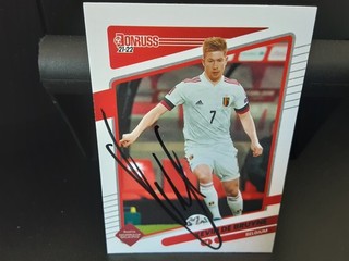 KEVIN DE BRUYNE BELGIUM Hand Signed Panini WORLD CUP 2022 Football trade card