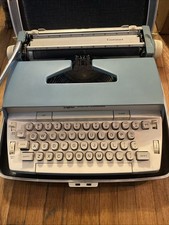 VTG SMITH CORONA CORONET SUPER 6se BLUE PORTABLE ELECTRIC TYPEWRITER +HARD CASE thumbnail