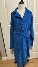 Vintage Munsingwear Dacron Bright Blue Open Face Robe with belt L Unisex Classic